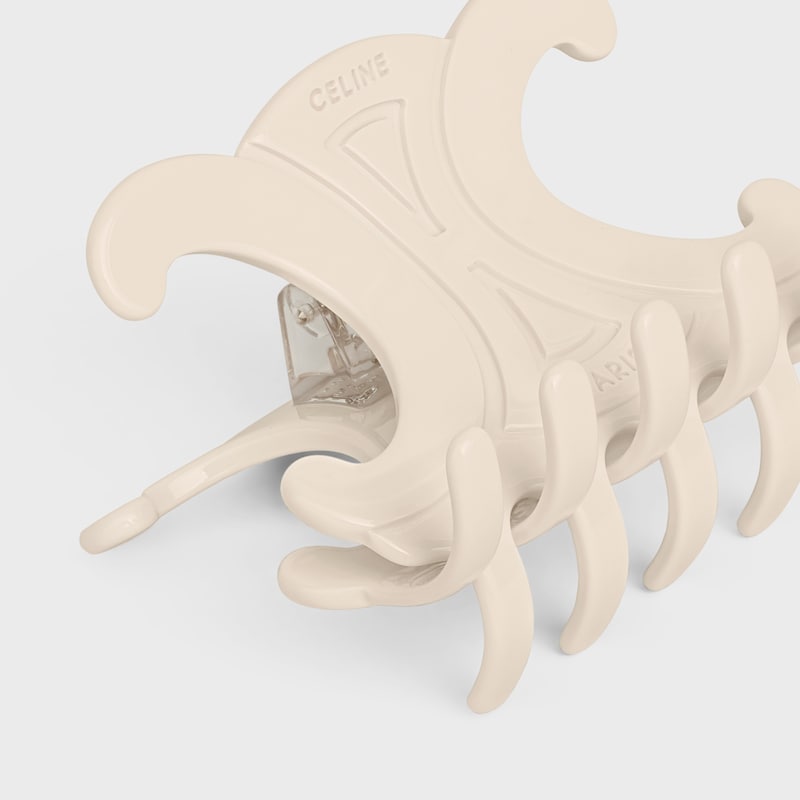 Celine Large Hair Claw in Acetate - IVORY - HAIR ACCESSORIES - 1 | CELINE