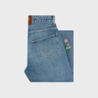 embroidered boyfriend jeans 001 in denim - VIVIENNE GLASS -  - 2 | CELINE