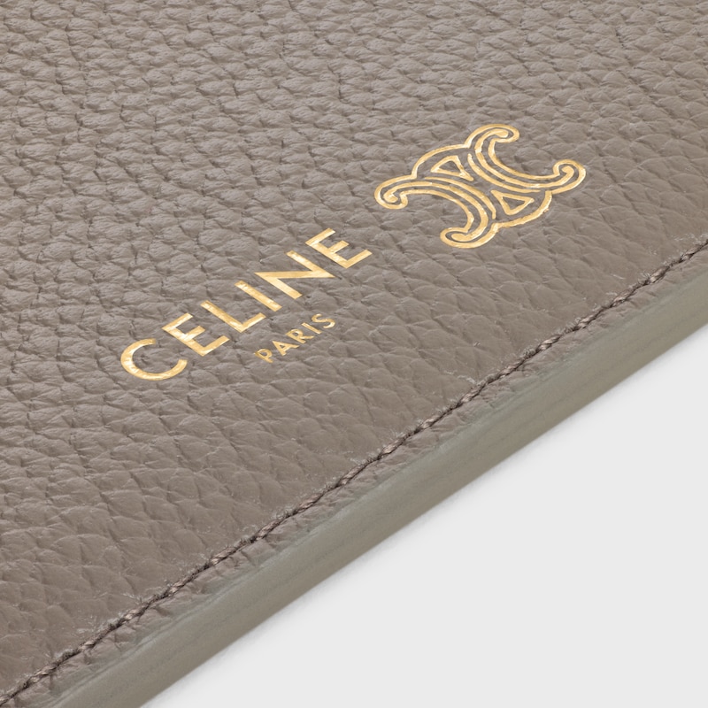 MEDIUM CARD HOLDER  IN GRAINED SUPPLE CALFSKIN - PEBBLE / LIGHT BLUE - COIN AND CARD HOLDERS - 1 | CELINE