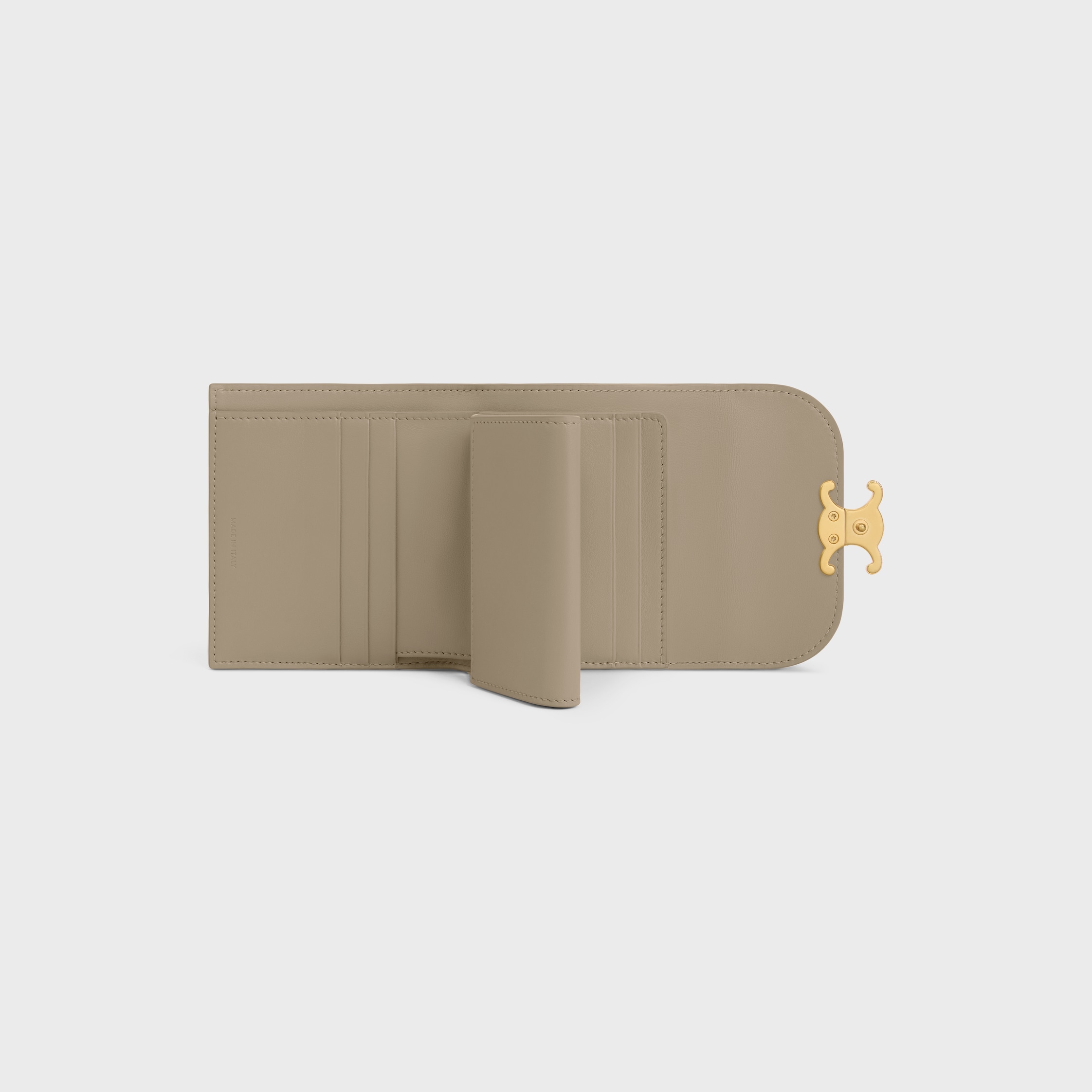 CELINE スモールフラップウォレットトリオンフ/タン CELINE】トリオンフ スモールフラップウォレット (CELINE