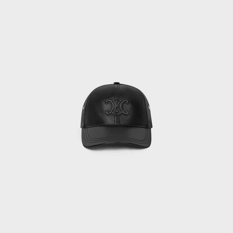 triomphe baseball cap IN LAMBSKIN - BLACK -  - 1 | CELINE