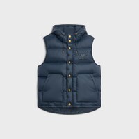 oversized sleeveless down jacket in lightweight nylon - NAVY -  - 1 | CELINE