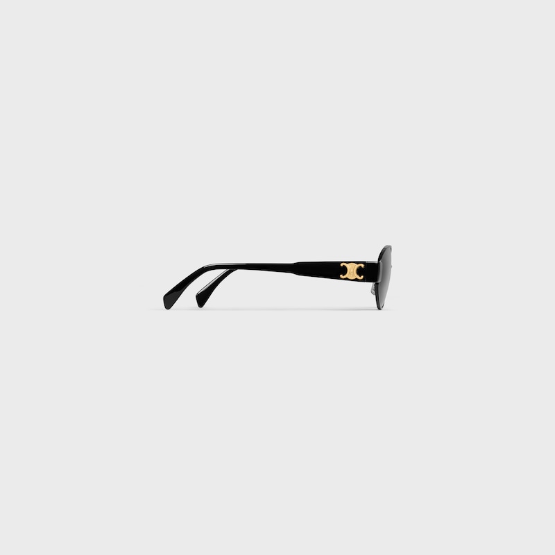 Triomphe Metal 01 sunglasses in Metal - Black / Smoke -  - 1 | CELINE
