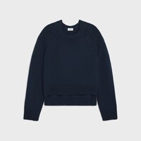 pull col rond coton - Marine -  - 1 | CELINE