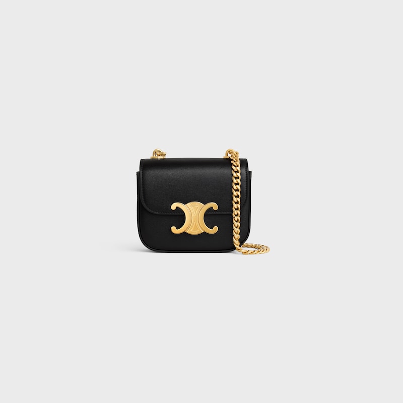 MINI CHAIN CLAUDE IN Shiny calfskin - BLACK - GIFT FINDER - 1 | CELINE