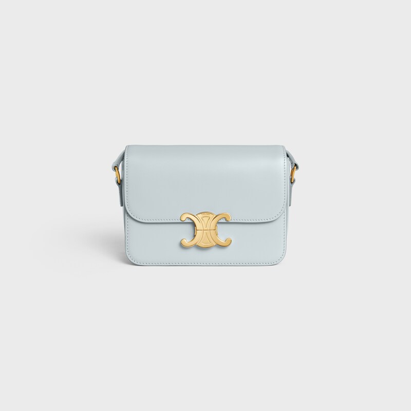 Teen Triomphe Bag in shiny calfskin - SOFT BLUE - TRIOMPHE - 1 | CELINE