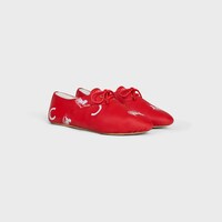BALLET - LACE-UP SHOE IN "C" AND "Calèche" Stamped Lambskin - RED/WHITE -  - 2 | CELINE
