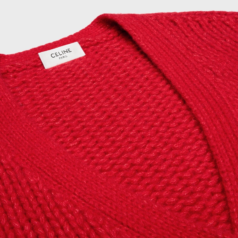 cardigan IN cashmere and silk - BRIGHT RED -  - 1 | CELINE