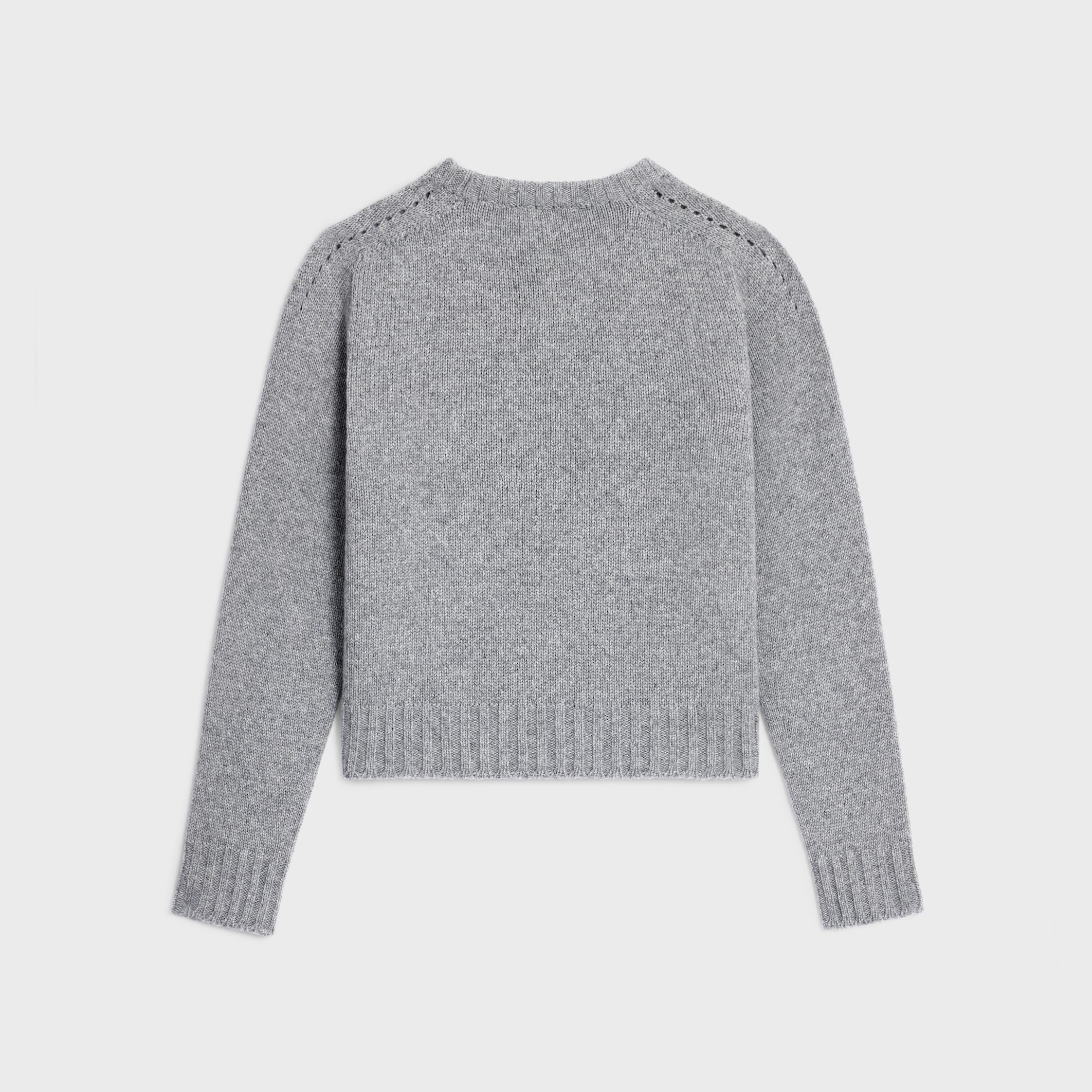 crewneck sweater IN SEAMLESS CASHMERE - MEDIUM GREY | CELINE
