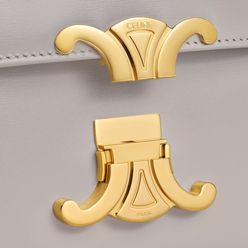 TEEN TRIOMPHE BAG IN shiny calfskin - SOFT GREY - SHOULDER BAGS - 1 | CELINE