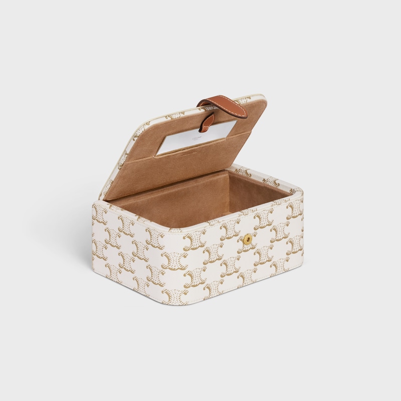 Large Jewels Case in Triomphe Canvas and Calfskin - WHITE - BEAUTY ACCESSORIES - 1 | CELINE