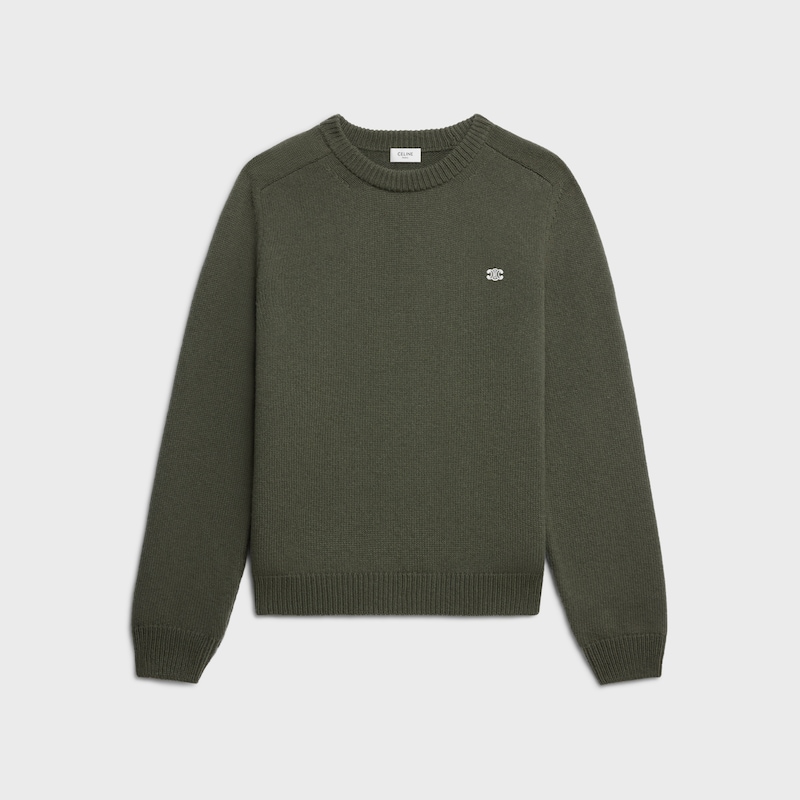 jersey con cuello redondo triomphe de lana y cachemira - CAQUI -  - 1 | CELINE