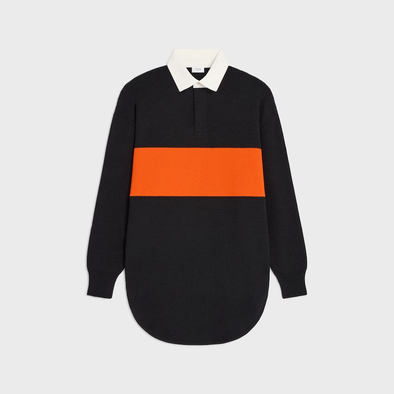 寬大型POLO毛衣 - 黑色 / 橙色 -  - 1 | CELINE