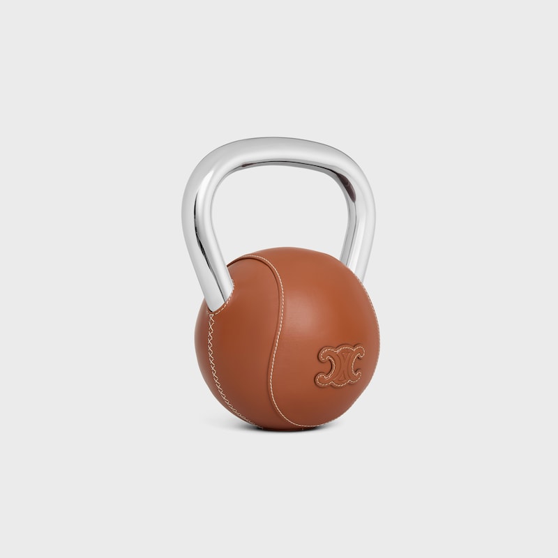 精鋼及光滑牛皮革4公斤壺鈴 - 棕褐色 - 家居系列 - 1 | CELINE
