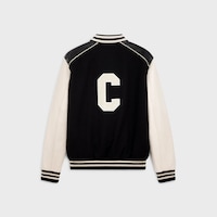 classic teddy jacket in textured wool - BLACK -  - 2 | CELINE