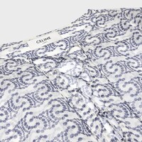 romy blouse IN silk crepon - CREAM/INDIGO -  - 2 | CELINE