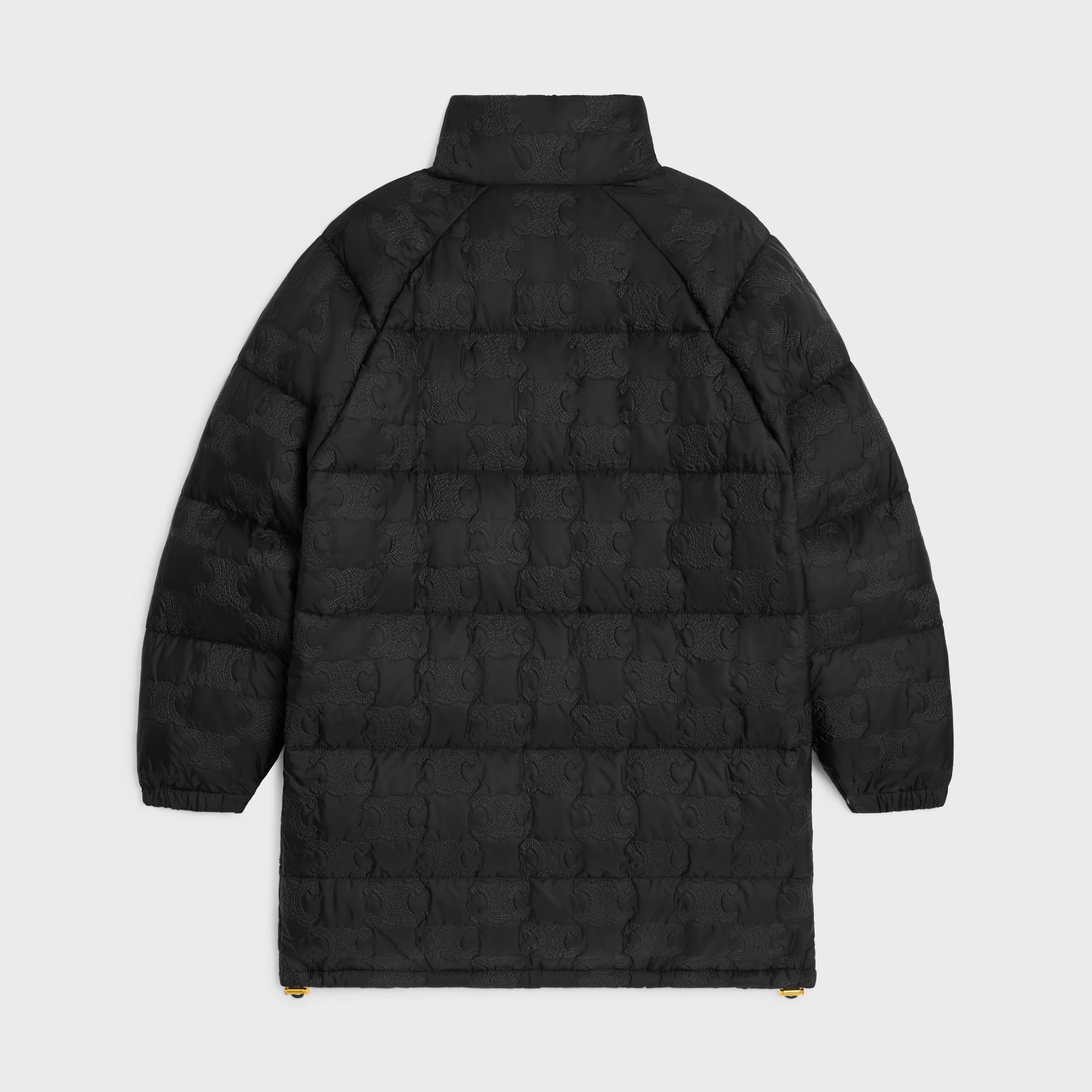 関税込 CELINE long triomphe down jacket in lightweight nylon CELINE long triomphe down jacket in lightweight nylon