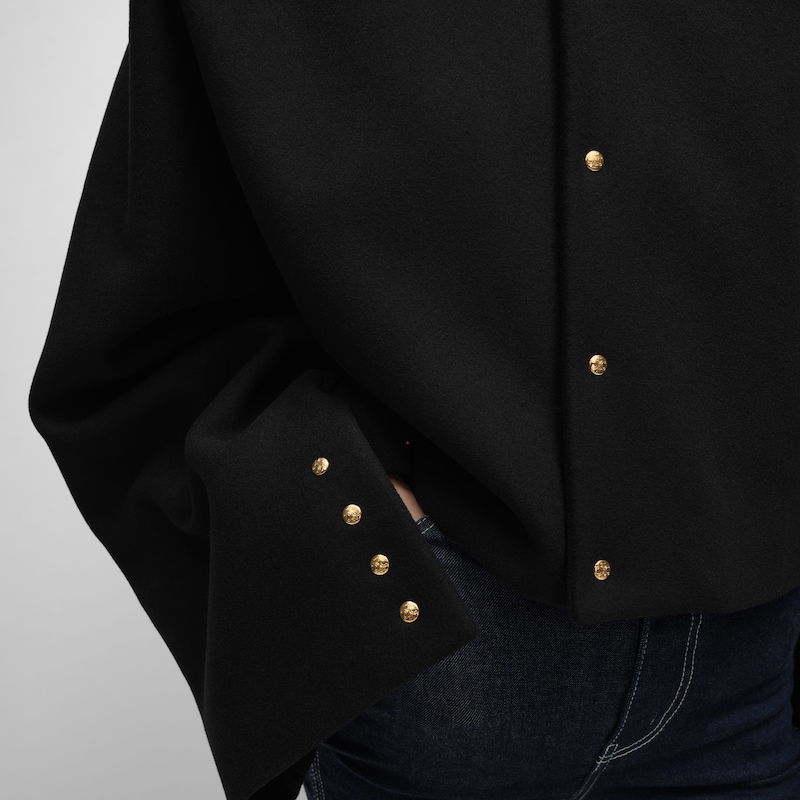 CHAQUETA CÁRDIGAN DE PAÑO DE LANA - NEGRO -  - 1 | CELINE