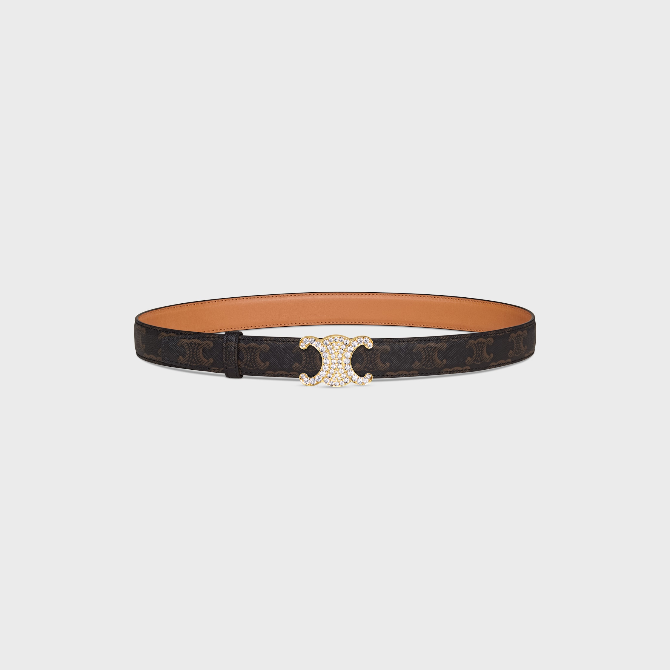 CELINE セリーヌ 袋帯 六通柄 正絹 銀糸 イ6828 TRIOMPHE BUCKLE & REVERSIBLE STRAP 25MM - HONEY | CELINE