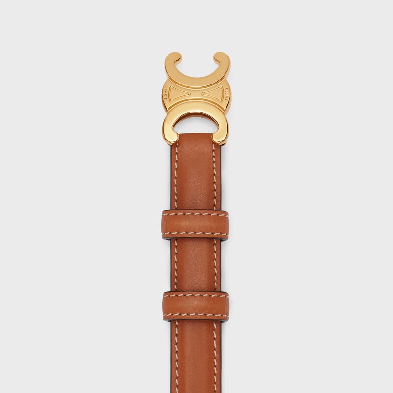 Triomphe Belt 18MM IN Natural Calfskin - TAN -  - 1 | CELINE