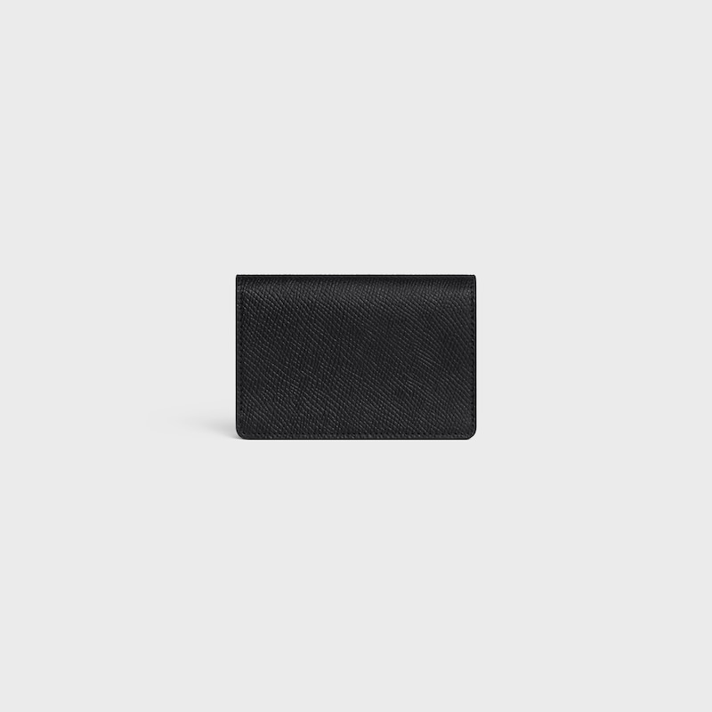 BUSINESS CARD HOLDER IN Grained Calfskin - BLACK - COIN AND CARD HOLDERS - 1 | CELINE
