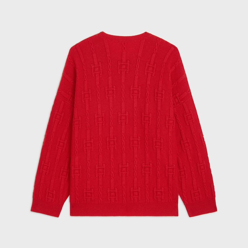 crewneck sweater IN chains cashmere - BRIGHT RED -  - 1 | CELINE
