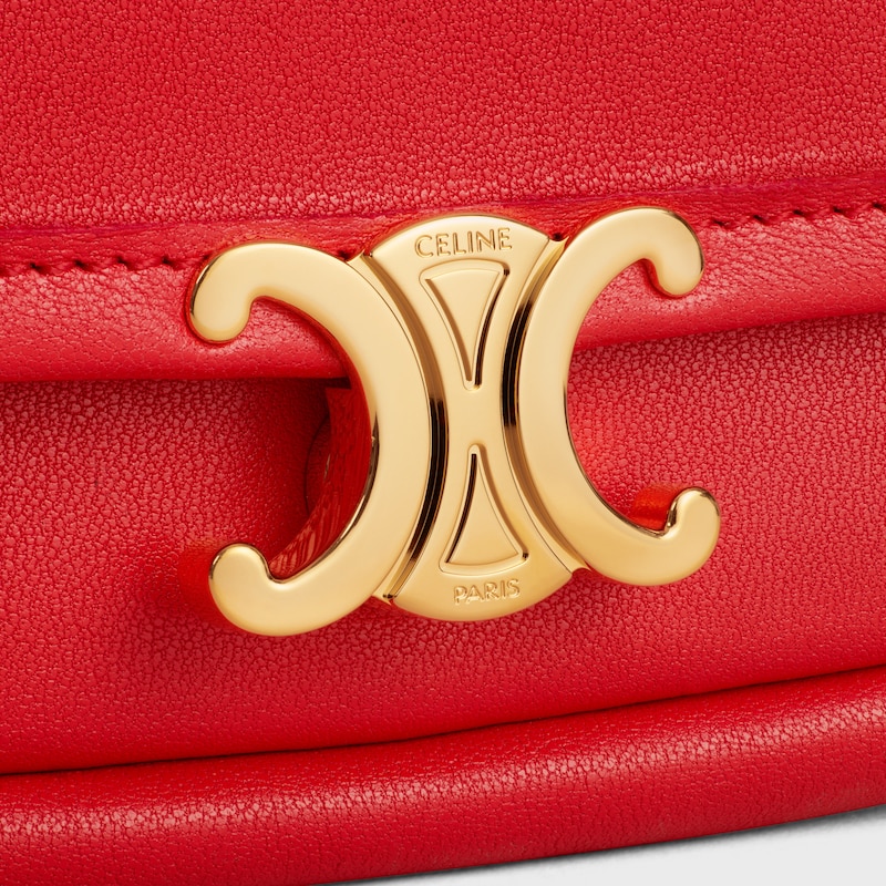 HALFMOON petit mod&egrave;le SOFT TRIOMPHE AGNEAU SOUPLE BRILLANT - ULTRA ROUGE - SACS &Agrave; L'&Eacute;PAULE - 1 | CELINE