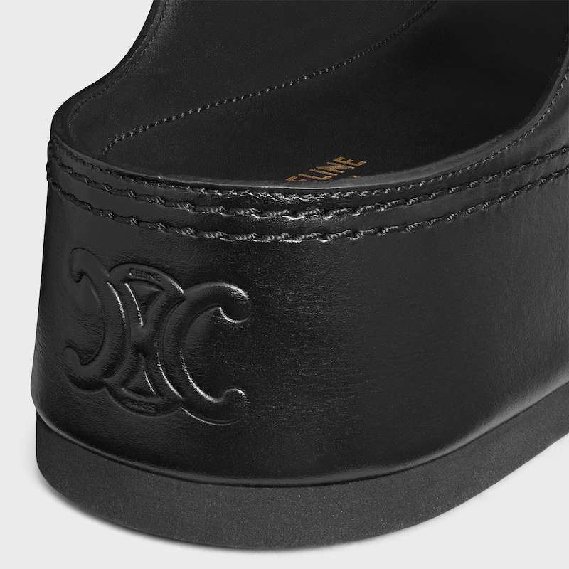 CELINE POLLY WEDGE MULE IN CALFSKIN - BLACK -  - 1 | CELINE