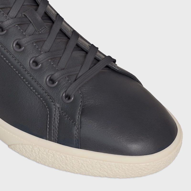 CELINE LOU LOW LACE-UP SNEAKER WITH TRIOMPHE IN LAMBSKIN - DARK GREY -  - 1 | CELINE