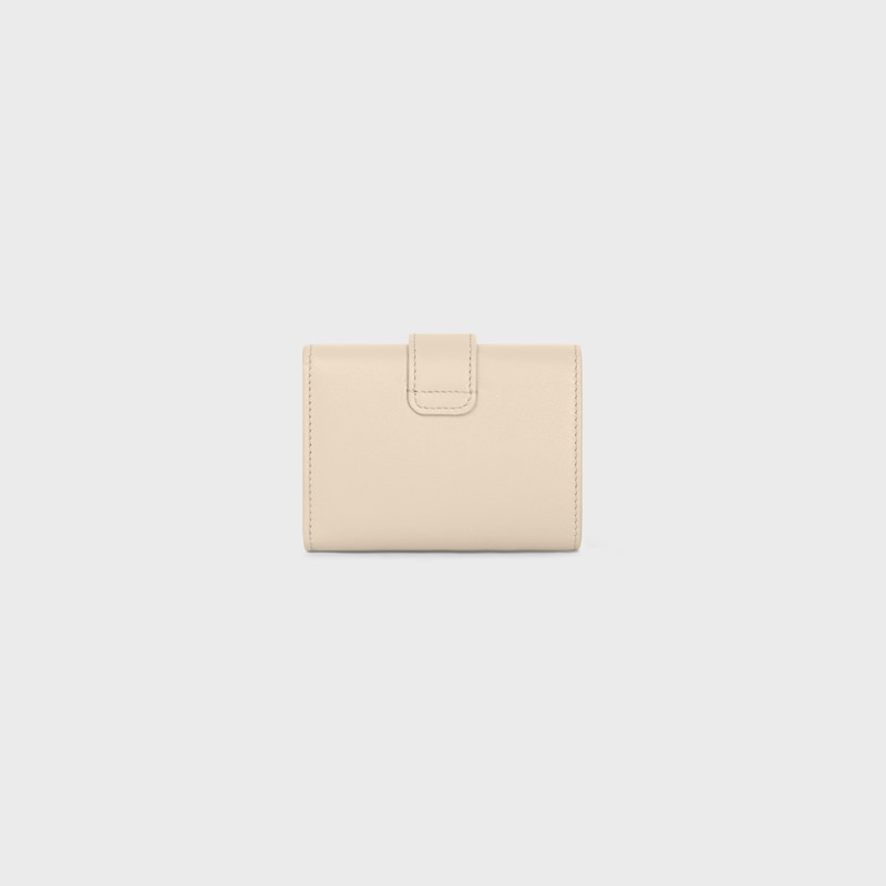 FINE STRAP WALLET NINO IN SUPPLE GRAINED CALFSKIN - CREAM - WALLETS - 1 | CELINE