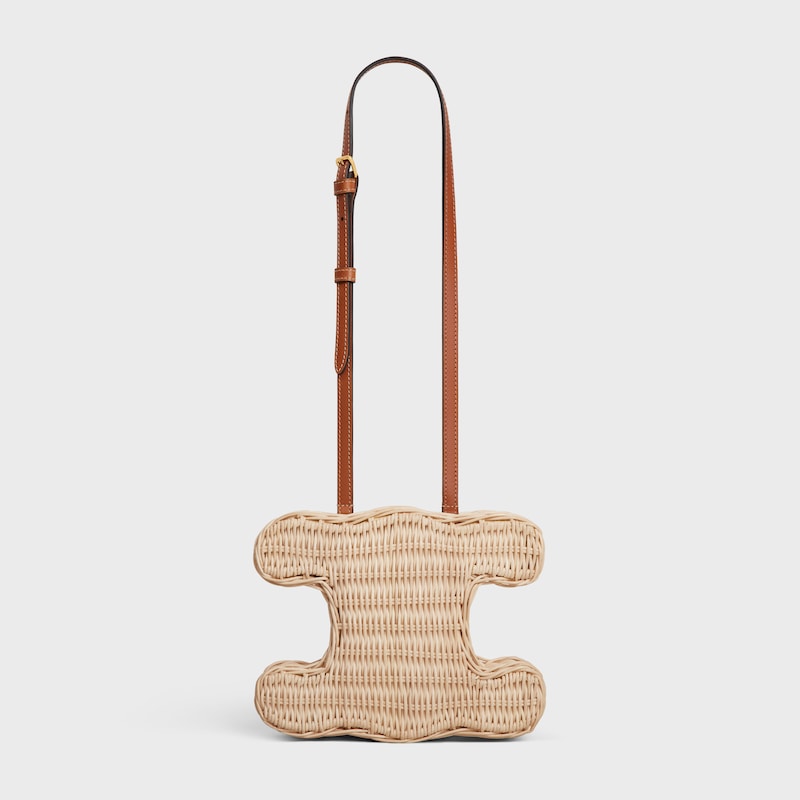 MINAUDIÈRE TRIOMPHE DE MIMBRE Y PIEL DE BECERRO NATURAL - NATURAL / TOSTADO - BOLSOS DE NOCHE - 1 | CELINE