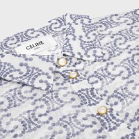 미니 셔츠 드레스 - 실크 크레퐁 - 크림/인디고 -  - 1 | CELINE