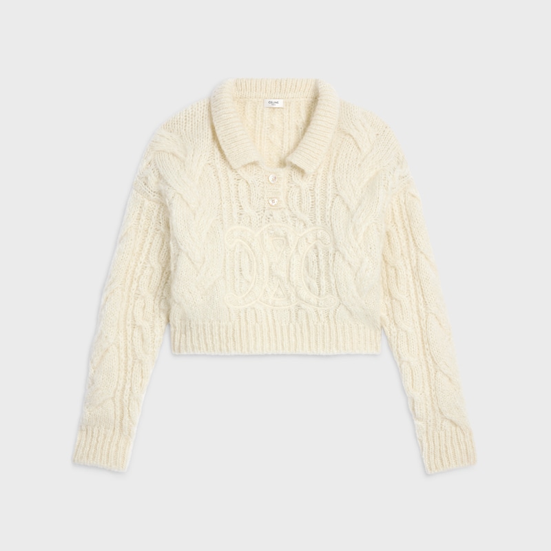 sweater IN aran mohair and wool - OFF WHITE -  - 1 | CELINE