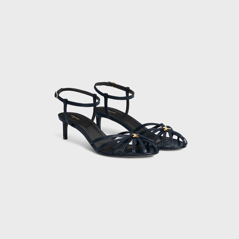 CELINE TRIOMPHE SANDAL IN GOATSKIN - DEEP NAVY -  - 1 | CELINE