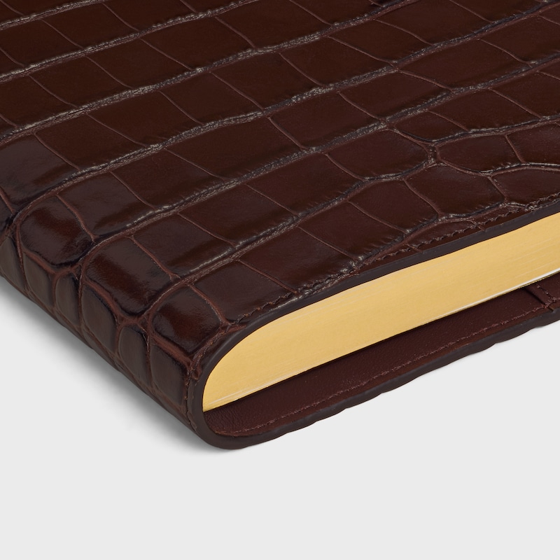 MEDIUM NOTEBOOK COVER IN CROCODILE NILOTICUS - CHOCOLATE - NEW COLLECTION MEN - 1 | CELINE