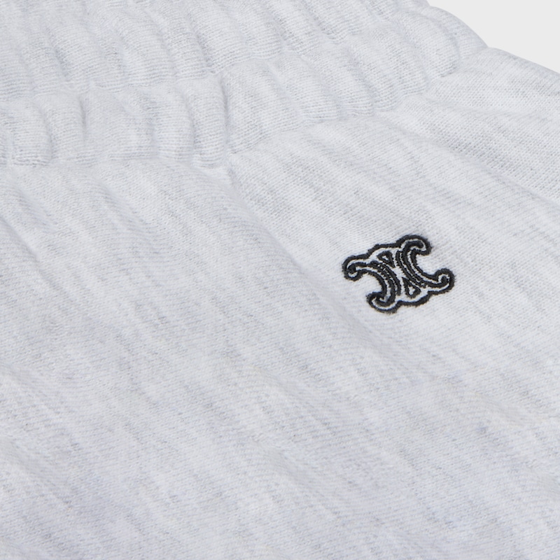 PANTALONES DEPORTIVOS DE FELPA DE ALGODÓN - GRIS PÁLIDO / NEGRO -  - 1 | CELINE