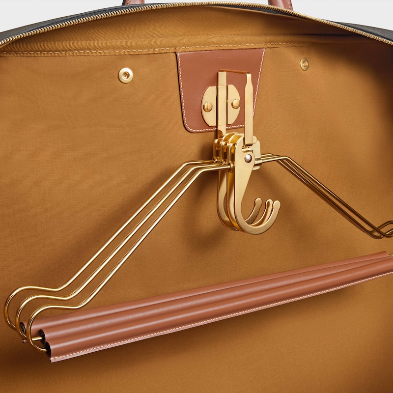 標誌印花及牛皮革掛衣袋 - 棕黃色 - GIFT FINDER - 1 | CELINE