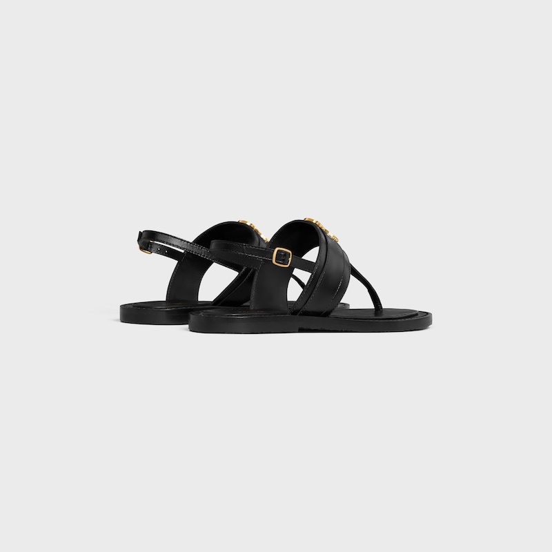 SANDALIA DE PLAYA CELINE LYMPIA DE PIEL DE BECERRO - NEGRO -  - 1 | CELINE