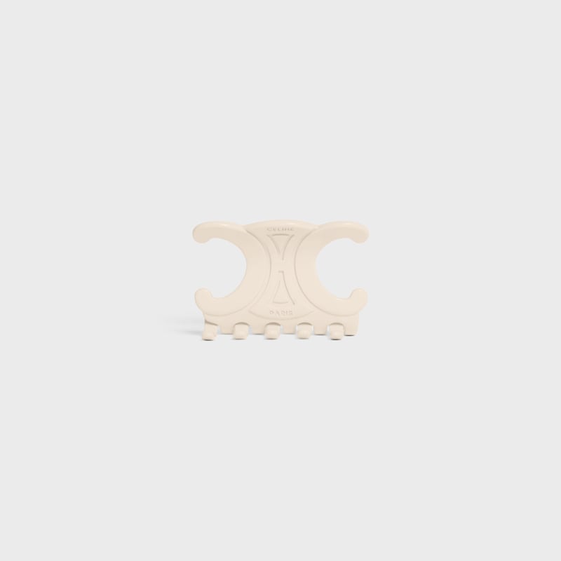 Celine Large Hair Claw in Acetate - IVORY - HAIR ACCESSORIES - 1 | CELINE