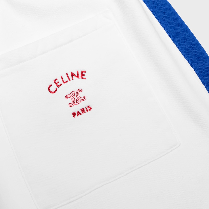 shorts IN cotton fleece - OPTIC WHITE / BLUE /RED -  - 1 | CELINE