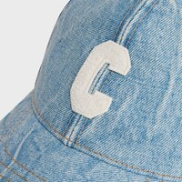 イニシャル ベースボールキャップ / デニム - ウェストサイドウォッシュ デストロイド -  - 1 | CELINE