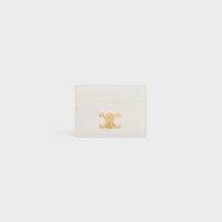 TARJETERO TRIOMPHE DE PIEL DE BECERRO BRILLANTE - ARROZ - MONEDEROS Y TARJETEROS - 1 | CELINE