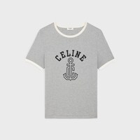 Celine船錨棉質平紋針織70年代風格T恤 - 混灰色 / 黑色 / 奶白色 -  - 1 | CELINE
