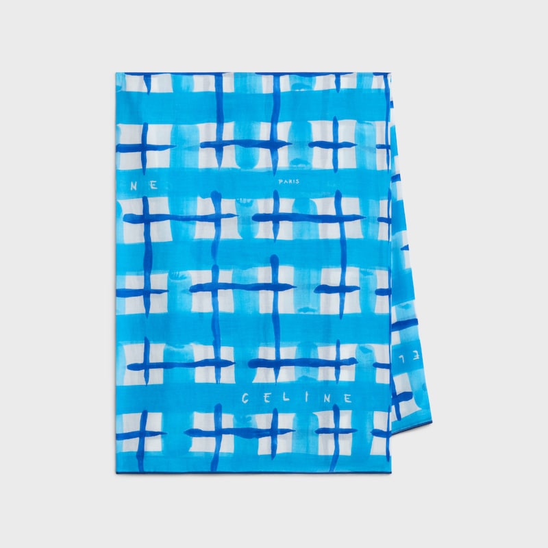 par&eacute;o coton tartan - BLUE/WHITE -  - 1 | CELINE