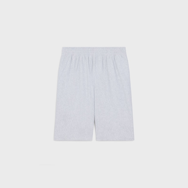 PANTALONES CORTOS DE FELPA DE ALGOD&Oacute;N - GRIS P&Aacute;LIDO / NEGRO -  - 1 | CELINE