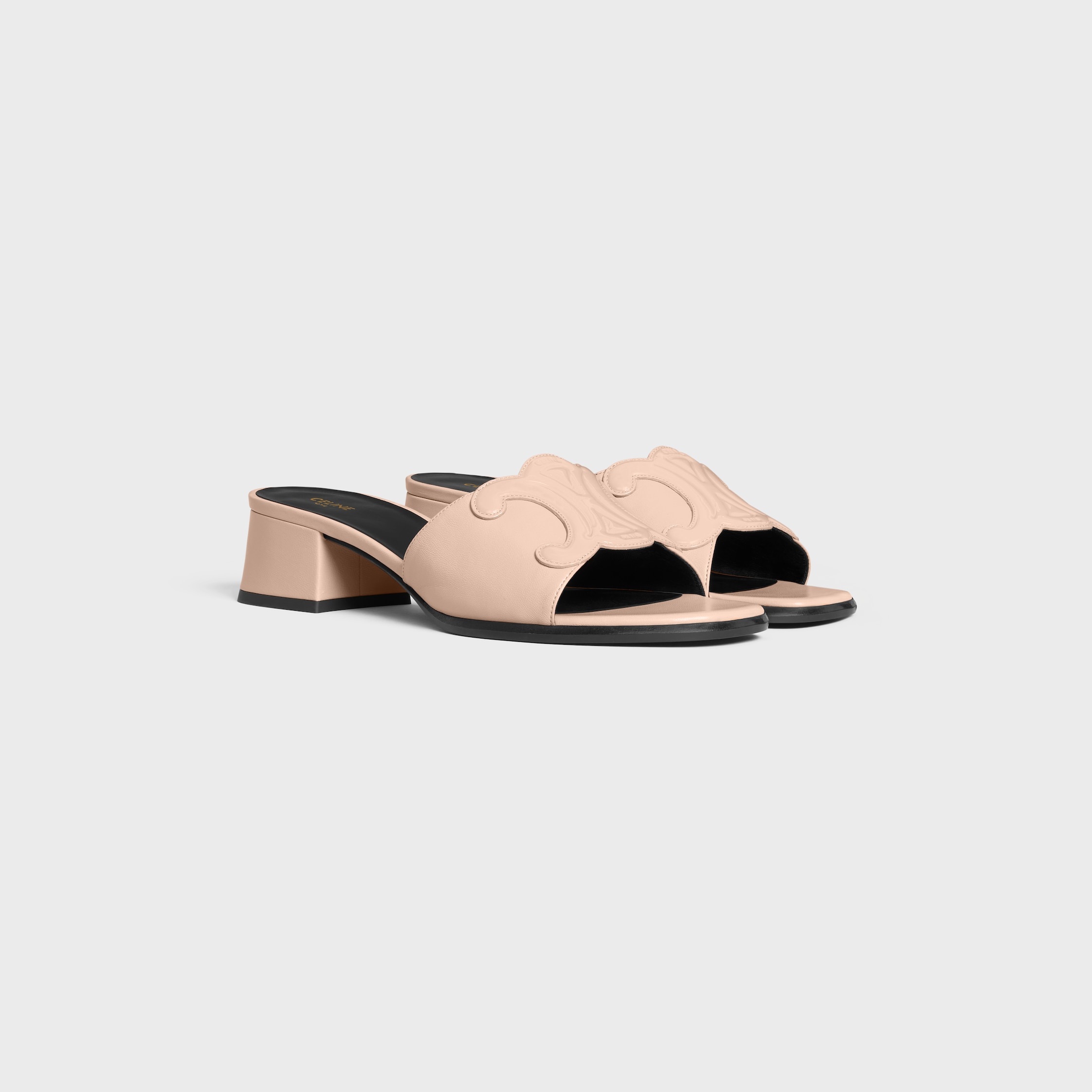 CELINE CLEMENCE MULE IN LAMBSKIN AND PATENT CALFSKIN - | CELINE