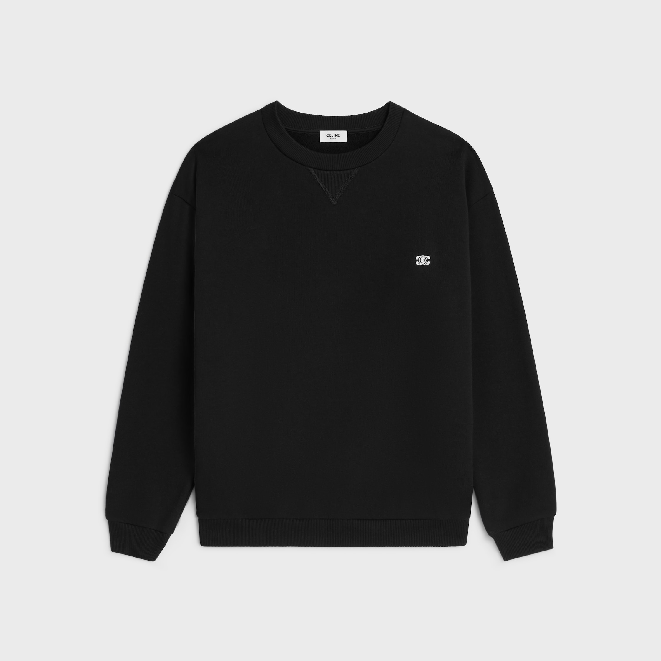 【CELINE】COLLEGE SWEATSHIRT●RY07D670QCBE3 celine loose sweatshirt in cotton fleece - NAVY / ECRU | CELINE