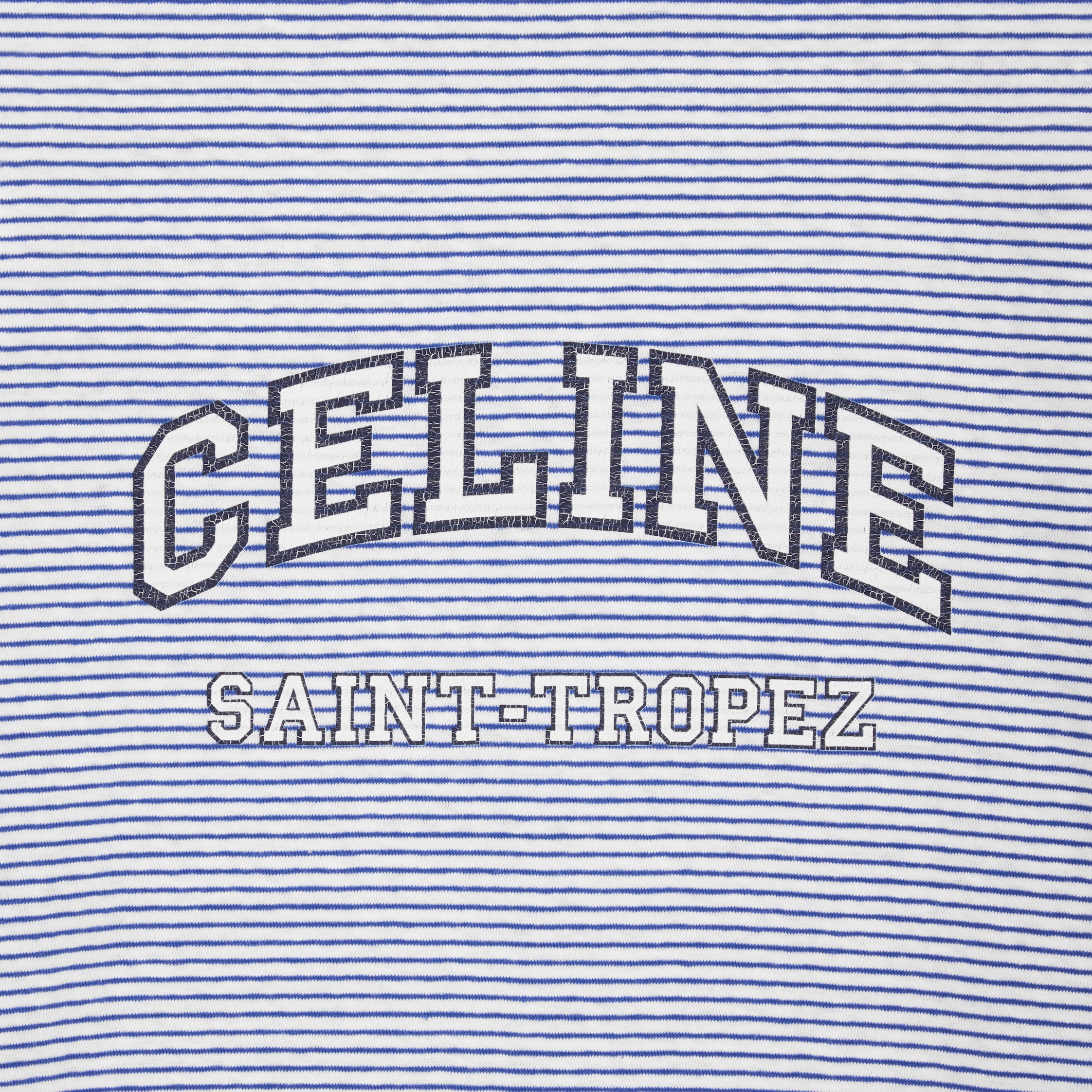 celine 70's t-shirt in striped jersey - OFF WHITE/NAVY/BLUE