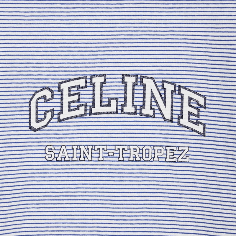 Celine T-Shirt aus gestreiftem Jersey im 70er-Stil - WOLLWEISS/MARINEBLAU/BLAU -  - 1 | CELINE