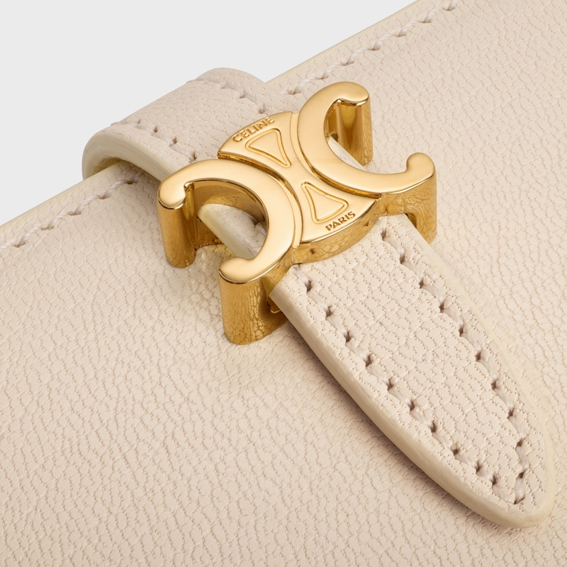 TRIOMPHE PONTET羊皮革短款錢包 - 奶白色 - 新品 - 1 | CELINE
